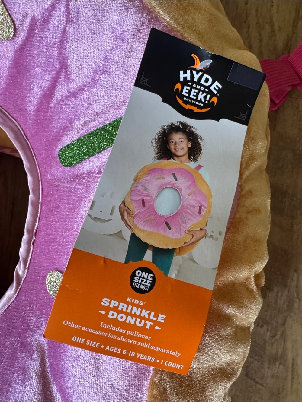 NWT Kids Hyde and Eek DONUT Plush Halloween Costume 6-18 years